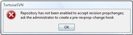 Repository has not been enabled to accept revision propchanges; ask the administrator to create a pre-revprop-change hook Repository has not been enabled to accept revision propchanges; ask the administrator to create a pre-revprop-change hook