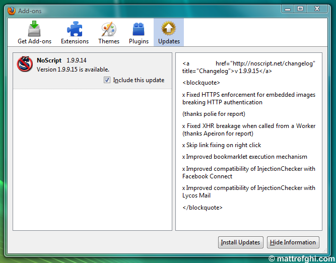 You can view an extension's release notes right in Firefox. You can view an extension's release notes right in Firefox.