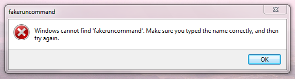 A typical Windows error message dialog.